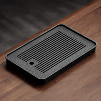 不拙 现代茶盘家用小型茶台简约蓄水式功夫茶具托盘一人用长方 1小聚川茶盘36.8*23.6*3.5cm