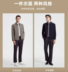 youngor雅戈尔双面穿夹克外套商务休闲藏青