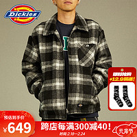 dickies24秋冬格子条纹休闲夹克 保暖外套 DK012270 黑白格型 XL