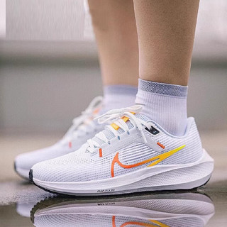 耐克（NIKE）女鞋秋冬 Air Zoom 飞马40 运动鞋轻便缓震跑步鞋 DV3854-102白色红紫蓝橙黄黑 36.5