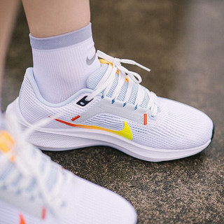 耐克（NIKE）女鞋秋冬 Air Zoom 飞马40 运动鞋轻便缓震跑步鞋 DV3854-102白色红紫蓝橙黄黑 36.5