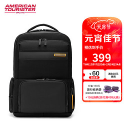 AMERICAN TOURISTER 美旅 箱包美旅时尚轻商务电脑包简约皮磨料NE2*09002黑色