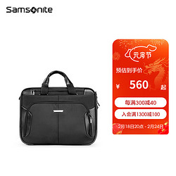 Samsonite 新秀丽 商务公文包男 大容量男士电脑手提包公务业务包BP0 黑色