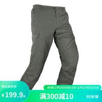 迪卡侬户外运动休闲裤长裤工装男秋摇粒绒抓绒加绒保暖裤SOL军绿色S-4228356