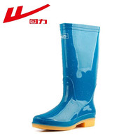 回力女士高筒雨鞋成人雨靴防水鞋胶鞋套鞋水靴 8813天蓝中筒 40