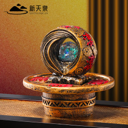 新天泉龙年流水生财摆件循环水风水球办公室客厅桌面装饰乔迁送礼玄关