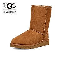 UGG 2023冬季女士休闲舒适平底圆头纯色经典时尚短靴雪地靴1016223