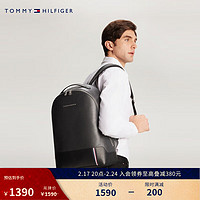 TOMMY HILFIGER24春季男装简约金属字母休闲圆顶双肩背包AM0AM12446 黑色PSM OS