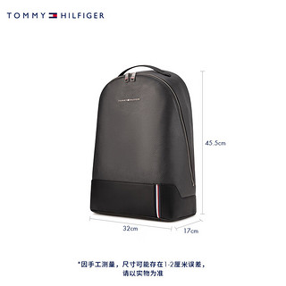 TOMMY HILFIGER24春季男装简约金属字母休闲圆顶双肩背包AM0AM12446 黑色PSM OS