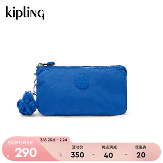 Kipling女款轻便帆布包2024春季钱包卡包手拿包CREATIVITY L 哈瓦-那蓝