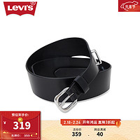 Levi's李维斯24春季女士牛皮革皮带简约百搭腰带 黑色 85