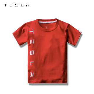 特斯拉（Tesla） 儿童圆领T恤特斯拉logo休闲赛车条纹2.0 红色 10