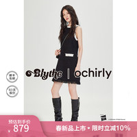 ochirly&Blythe小布系列 花纱小香风无袖连衣裙2024春装法式 黑色 XS