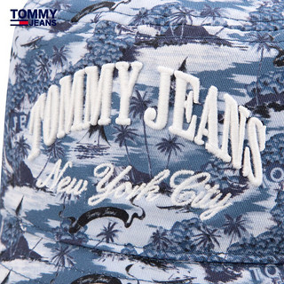 TOMMY JEANS 24春季女装纯棉海边度假风满印刺绣渔夫帽AW0AW16227 多色0GY OS