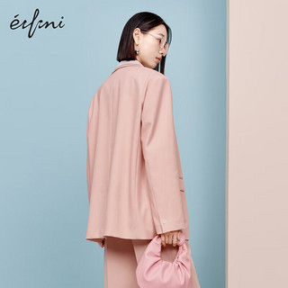 伊芙丽（eifini）【果冻系列】伊芙丽休闲设计感百搭宽松廓形西装外套女2024春装 夹花粉 165/88A/L  135-155斤