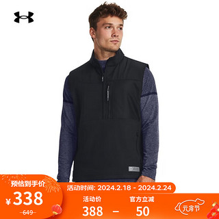 安德玛 UNDERARMOUR）Microfleece Maxx男子抓绒户外运动休闲马甲1379918 黑色001 L