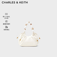 CHARLES & KEITH CHARLES&KEITH波光露珠手提包单肩包水桶包包女包CK2-10270879 Cream奶白色 S