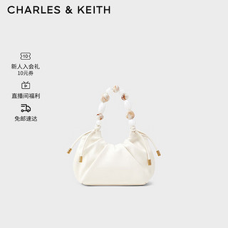 CHARLES & KEITH CHARLES&KEITH波光露珠手提包单肩包水桶包包女包CK2-10270879 Cream奶白色 S