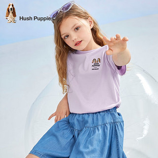 暇步士（Hush Puppies）童装男童女童短袖夏季儿童T恤圆领衫 藏蓝 105cm