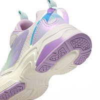 PONY 波尼 女童款2023新款复古老爹鞋紫白色魔术贴缓震休闲鞋舒适运动鞋