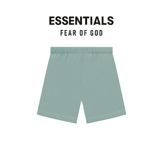 FEAR OF GOD ESSENTIALS胶印LOGO系列棉质短裤美式高街潮牌高端抽绳宽松时尚舒适短裤 梧桐蓝 XL