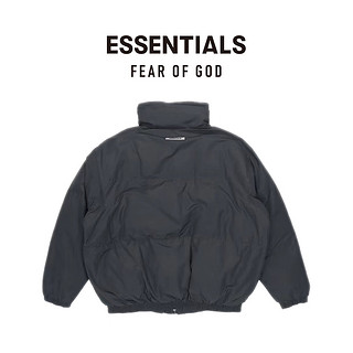 FEAR OF GOD ESSENTIALS纯色系列尼龙立领小抽绳短款棉服美式高街潮牌大气舒适保暖 黑色 XL