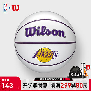 威尔胜（Wilson）NBA系列签名球洛杉矶湖人纪念收藏3号球帆布PU拼接迷你篮球 WTB3300IBLALCN