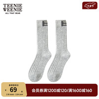 Teenie Weenie小熊春季基础中帮袜休闲时尚简约袜子女袜 银色 FRE