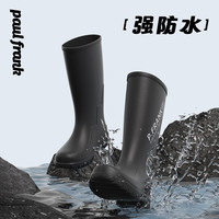大嘴猴雨鞋高筒时尚防水鞋黑色户外雨靴耐磨胶鞋 黑色 41【偏大一码】 41 偏大一码