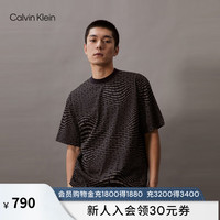 Calvin Klein Jeans24春夏新款男士纯棉休闲通勤字母满印宽松短袖T恤J325428 0GP-字母黑