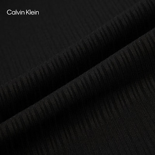 Calvin Klein Jeans24春夏女士通勤简约刺绣黑色阔腿休闲长裤ZW02512 BEH-太空黑 L