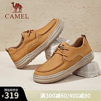 CAMEL 骆驼 2024透气轻便舒适休闲鞋磨砂牛皮复古工装鞋男 G14S297029 土黄 44