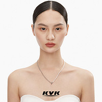 KVK 基础系列水滴吊坠珍珠项链双循环颈链ins小众时尚设计感锁骨链