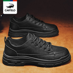 cartelo卡帝乐鳄鱼线下专柜同款新款男士低帮鞋休闲鞋男鞋户外工装鞋