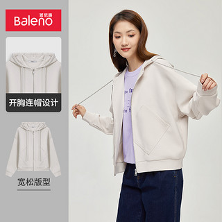 Baleno 班尼路 春季新品女装休闲简约舒适棉质面料连帽长袖卫衣外套时尚