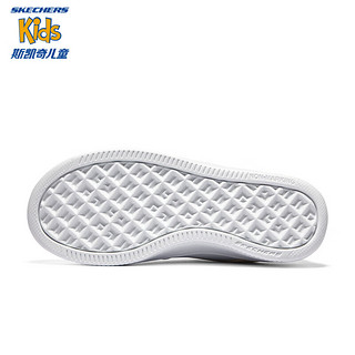 Skechers斯凯奇儿童休闲板鞋春秋透气男女童时尚小白鞋319499L/405232L 白色/黄色/WYL 34