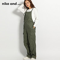 niko and ... 背带裤女日系可爱宽松绿色直筒休闲连体裤 895078