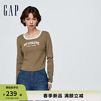 Gap女装春季2024天鹅颈针织衫891639上衣 棕色 160/80A(S)亚洲尺码