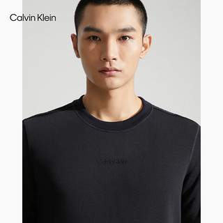 Calvin Klein【吸湿速干】运动24春夏男字母织带圆领打底衫运动卫衣4MS4W337 001-太空黑 L
