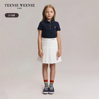 Teenie Weenie Kids小熊童装24春夏女童短袖宽松翻领POLO衫 象牙白 130cm