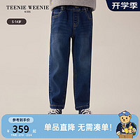 Teenie Weenie Kids小熊童装24早春男童简约松紧腰牛仔长裤 牛仔色 160cm