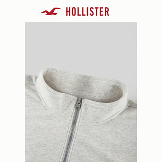 HOLLISTER24春夏休闲半拉链立领落肩袖运动卫衣男 356710-1 浅麻灰色 M (180/100A)