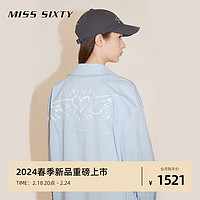 MISS SIXTY x Keith Haring 跨界合作系列2024春季印花衬衫女 蓝色 XS