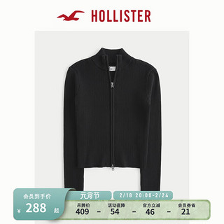 HOLLISTER24春夏辣妹修身针织长袖开衫外套 女 KI350-4134 黑色 S (165/88A)