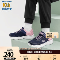 Skechers斯凯奇儿童鞋女童运动鞋秋冬易弯折轻便学生鞋男童跑步鞋302476L 海军蓝色/粉红色NVPK 30