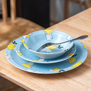美浓烧（Mino Yaki）清新盘子菜盘家用陶瓷碟餐盘高级感菜碟子水果盘餐具 平盘 6.5英寸