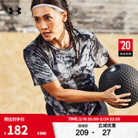 安德玛(UNDERARMOUR)秋冬RUSH Energy女印花训练运动短袖T恤1373974 黑色001 M