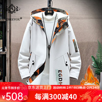 ANDSEEYOU 品牌风衣中长款加绒男士春秋季冬季休闲潮流加绒男装外套国潮男装联名 米色1XM18-2177《加绒加厚》 XL