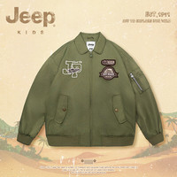 Jeep童装儿童户外耐磨防风运动上衣男2024春季新款中大童飞行工装夹克