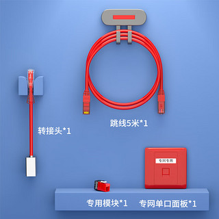 HAILE海乐 内外网专网替换套装（单口面板）红色HT-SFA1